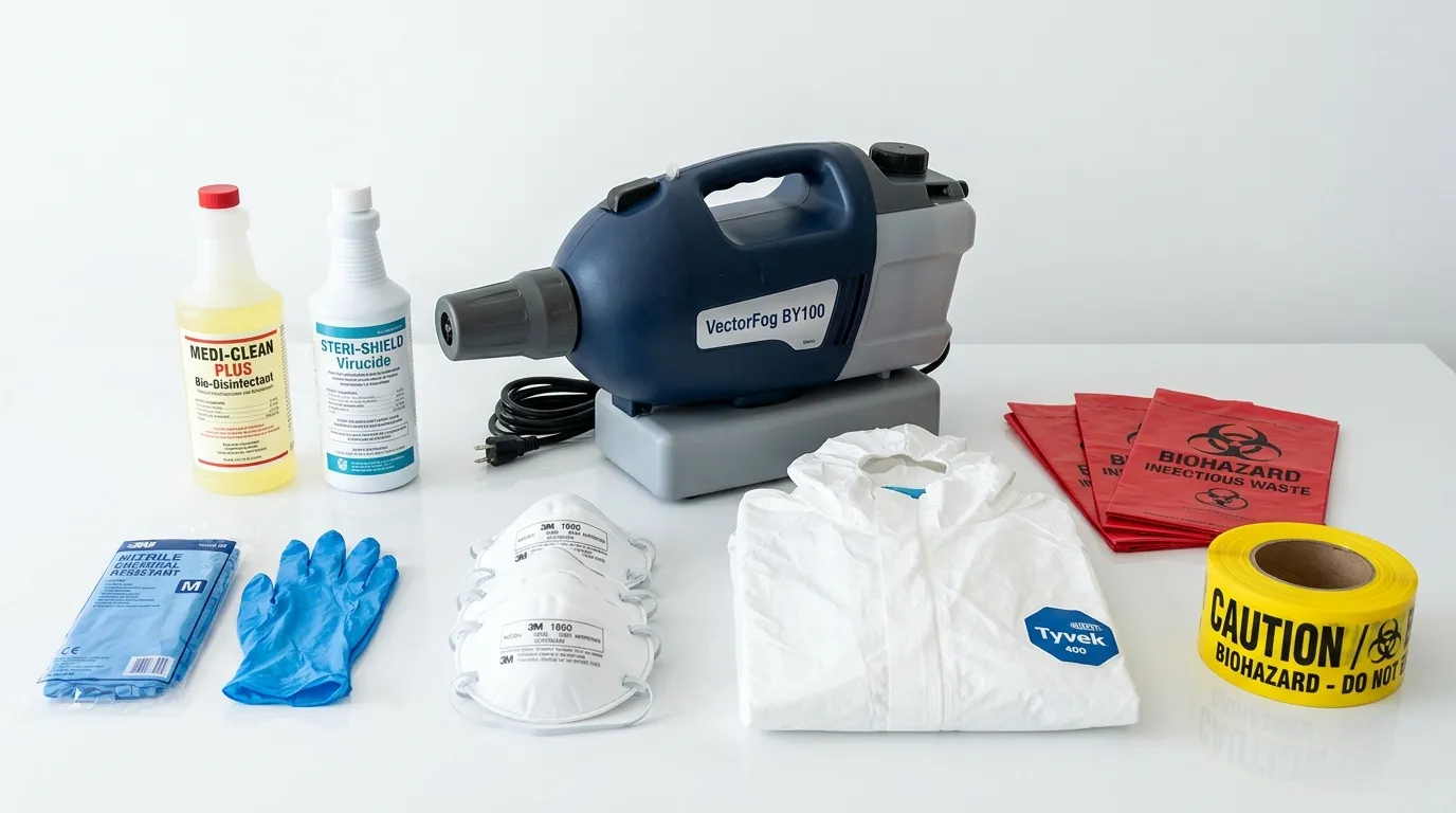 Professional biohazard remediation crew working in Jenison